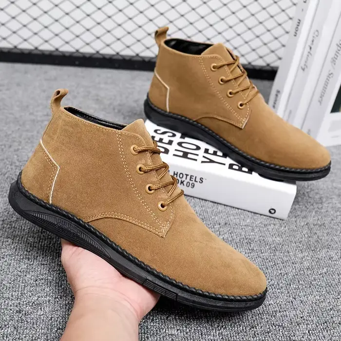 Hommes chaussures de luxe daim hommes Chelsea bottes 2024 nouveau confortable à lacets bottines en p