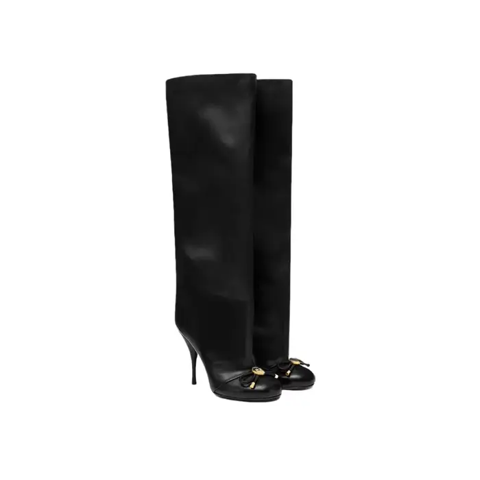 Bottes au genou à imprimé léopard pour femmes, bottes de marche à talons hauts minces, jambe large, 