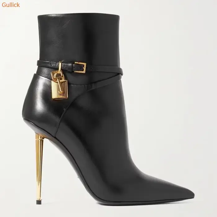 Bottes de rinçage pointues en cuir verni pour femmes