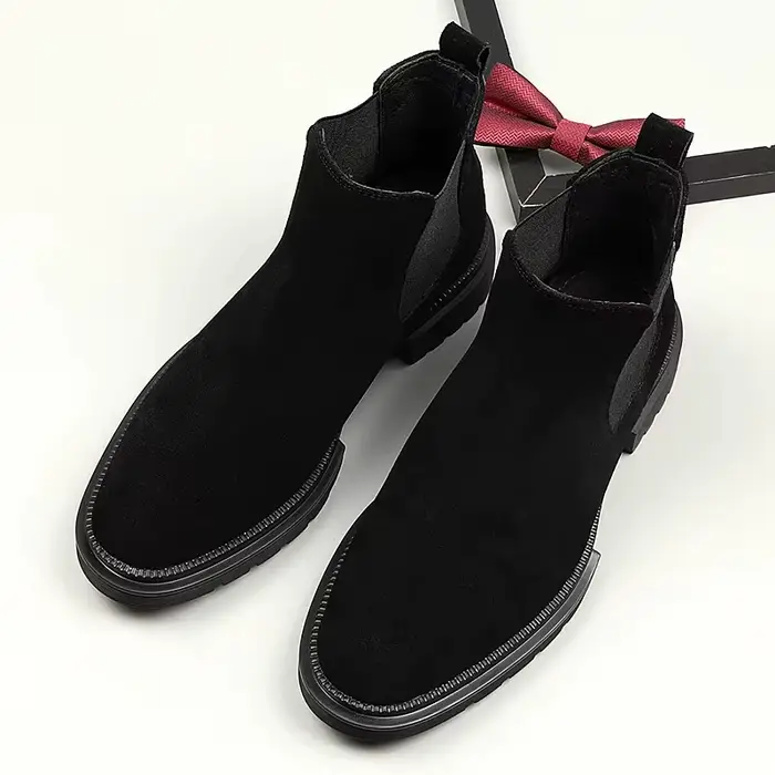 Bottes en Daim de Style Européen pour Homme, Chaussures de Mariage, Montantes