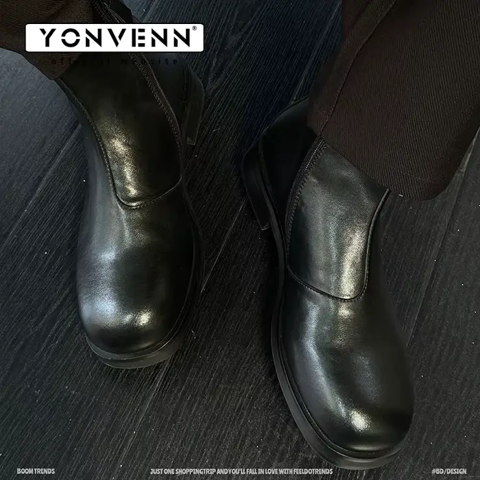 Bottes Chelsea en microfibre pour hommes, confortables et élégantes, idéales pour les saisons printemps et automne, bottes courtes de style britannique, ajustement parfait, talons bas, bout rond, fermeture en style Chelsea