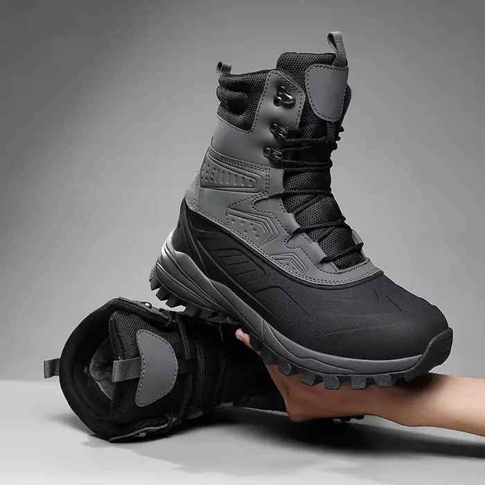 Bottes de neige montantes pour hommes, doublure polaire, chaussures de travail résistantes au froid, bottes élégantes à lacets pour les hommes, occasions hivernales spéciales
