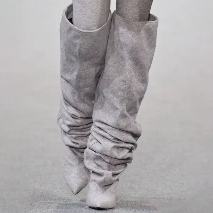 2025 femmes talon compensé 7.5 cm talons hauts longueur au genou bottes Cool