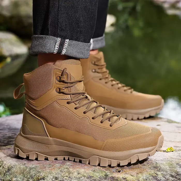 Bottes de randonnée tactiques montantes pour l'extérieur, l'entraînement en milieu sauvage, l'alpini