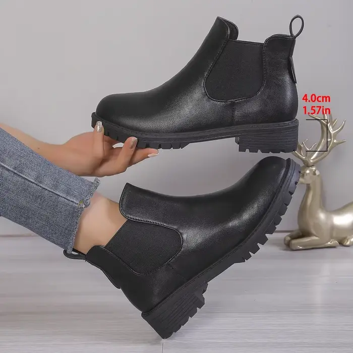 Bottines Chelsea décontractées à bout rond pour femmes