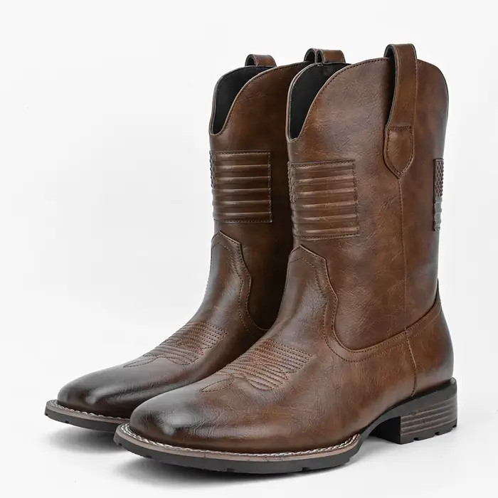 Bottes Western Cowboy pour hommes, design personnalisé, à la mode