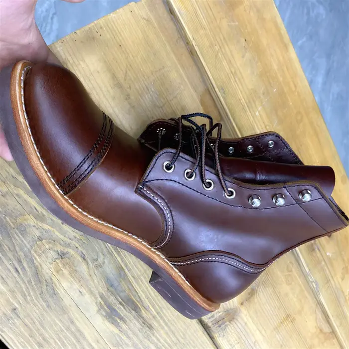 Bottes américaines cousues Goodyear faites à la main en cuir de vachette véritable, service sur mesu