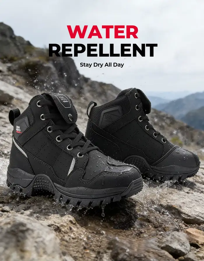 Chaussures de moto imperméables pour hommes
