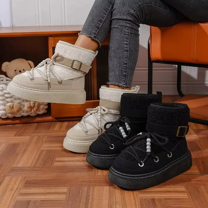 Bottes élégantes et sexy pour femmes, bout rond, semelle épaisse, antidérapantes, modernes, pour l'hiver, occasions spéciales