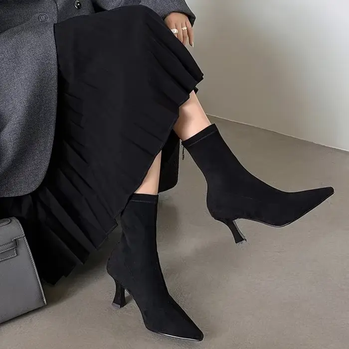 Bottines Vintage à bout pointu pour femme