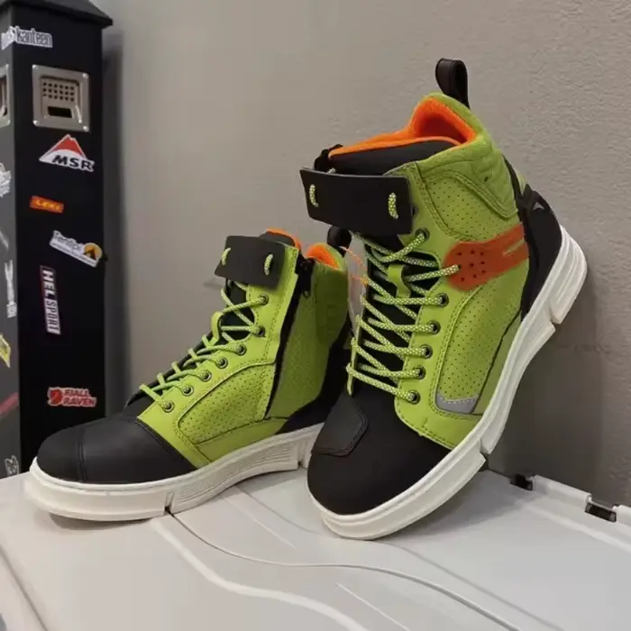 Bottes de moto respirantes et Anti-chute pour hommes, chaussures de course sur route décontractées, 