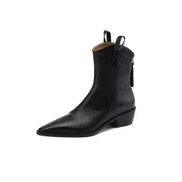 Bottes pour femmes automne/hiver 2026, bottes western en cuir véritable, chaussures pour femmes, bou