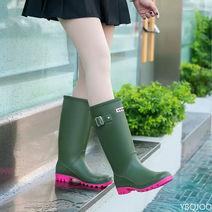 Chaussures de pluie antidérapantes pour femmes bottes hautes imperméables bout rond haute qualité été ocassions spéciales randonnées activités de plein air cadeau spécial