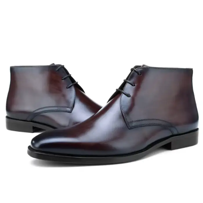 Bottes de cheville western en cuir de veau pour hommes - Confortables en stock, bottes de cheval Che