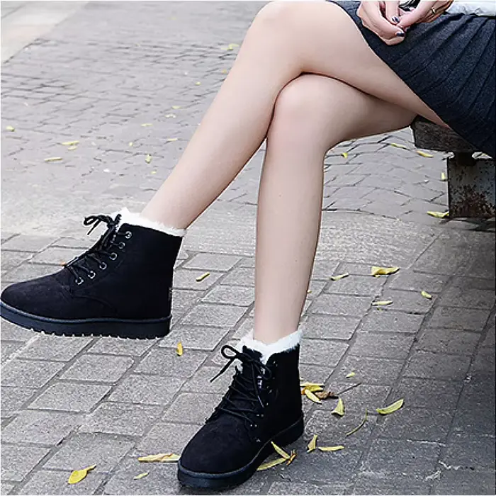 Bottes Courtes en Velours pour Femme