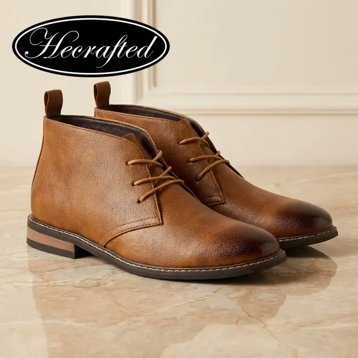 Bottes en cuir 2026 – Nouvelle collection confortable et tendance pour homme – Style décontracté type Desert Boots