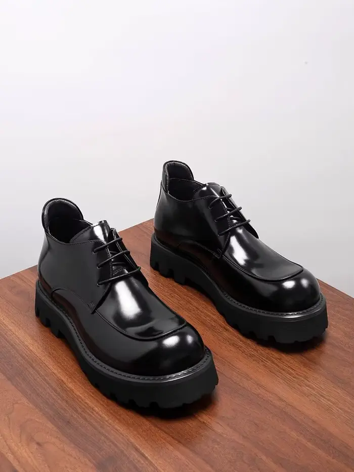 Bottes montantes de style britannique en cuir véritable, nouvelles bottes pour hommes à grande tête 
