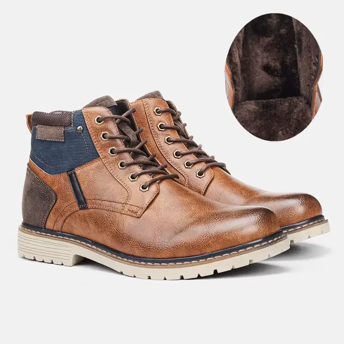 Bottes de rinçage brossées rétro pour hommes et femmes, grandes chaussures de marche, automne et hiv