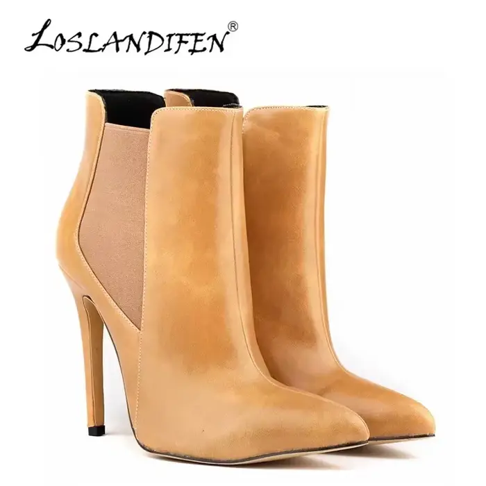 Bottes de rinçage pointues zippées pour femmes