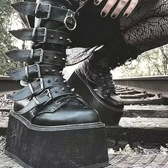 Bottes à plateforme haute de 8cm pour femmes