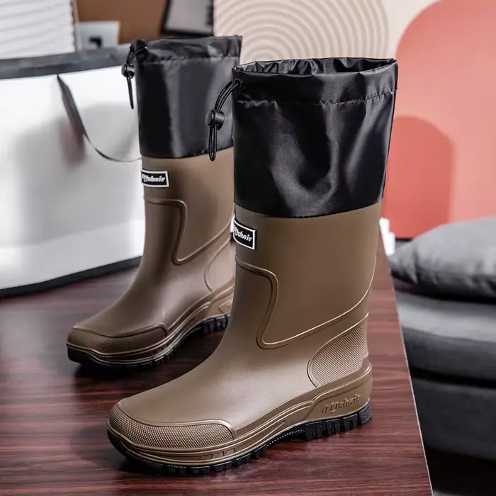 Bottes de pluie imperméables pour hommes, pour la pêche et la livraison, avec semelles épaisses et d