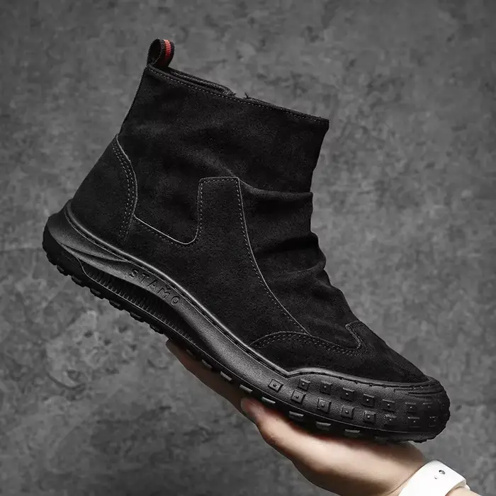 Bottes élégantes en cuir artificiel style britannique pour homme, confortables, résistantes à l'usure, mode automne printemps