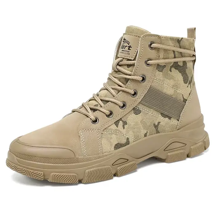 Chaussures pour hommes Camouflage bottes de travail montantes nouvelles baskets confortables hommes 