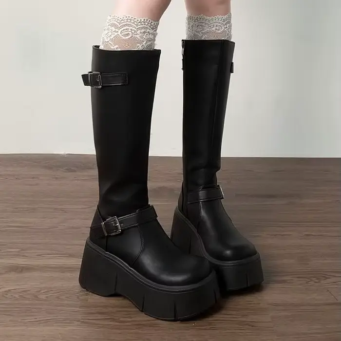 Bottes longues rétro Bla Thi Bot pour femmes, nouvelle collection printemps-automne, petite taille, 