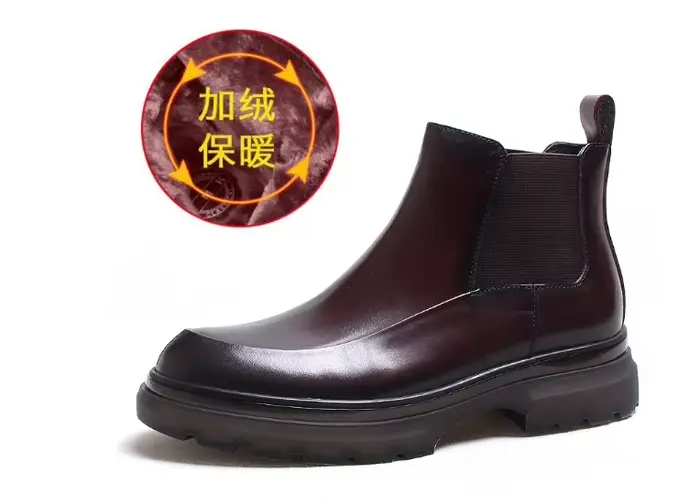Bottes Chelsea britanniques à semelles épaisses pour hommes