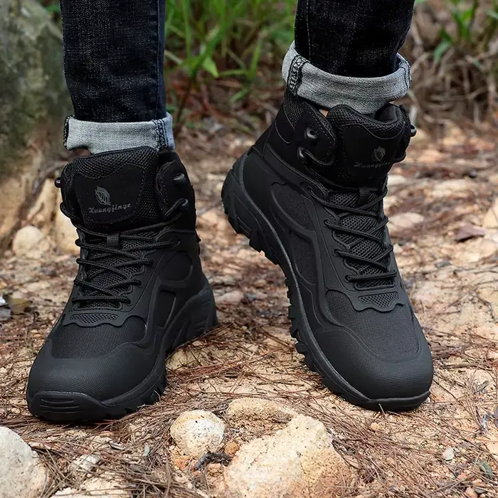 Bottes montantes en cuir pour hommes