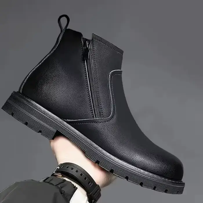 Bottes en cuir rétro pour hommes, style classique et confortable, bottes d'affaires et décontractées, hauteur cheville, printemps automne, élégance et praticité