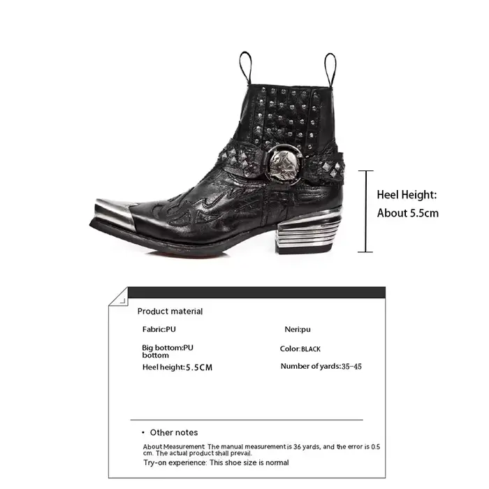 Garniture métallique bout pointu bottes pour femmes plate-forme haute talon épais bottes de mode noi
