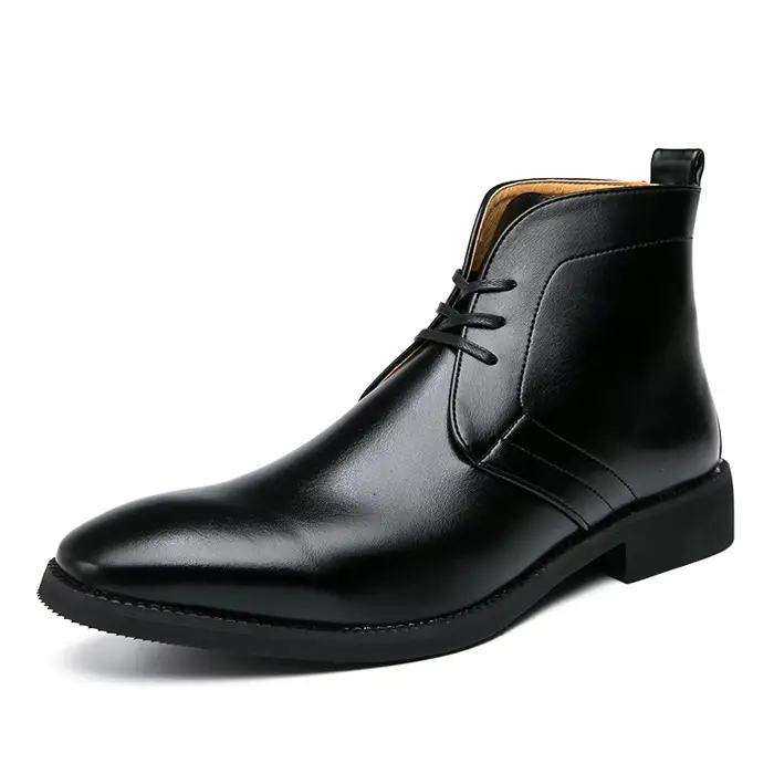 Mayba-Bottes d'hiver en cuir pour hommes, chaussures de rinçage, marque de mode, automne, chaussures