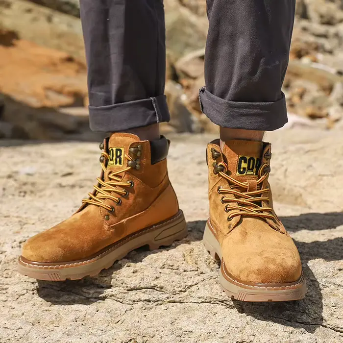 Bottes à plateforme en velours pour hommes