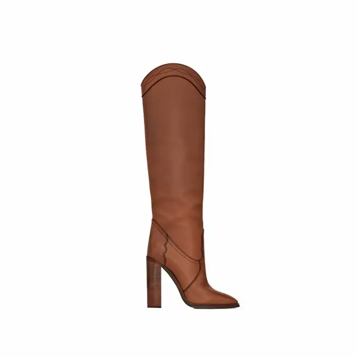 Bottes hautes rondes au genou pour femmes, chaussures à talons ultra hauts, style Parker, mode, gran