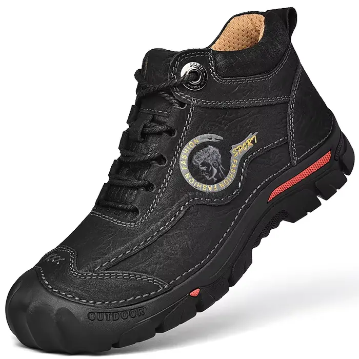 Bottes d'alpinisme résistantes à l'usure, en peluche, chaudes, en cuir de haute qualité, imperméable