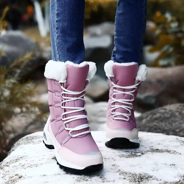Nouvelles bottes d'hiver pour femmes bottes de neige chaudes de haute qualité à lacets bottines conf