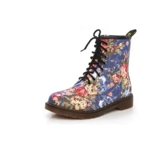 Bottes pour femmes mode Design Floral femmes bottes à lacets bottine respirant décontracté bottes co