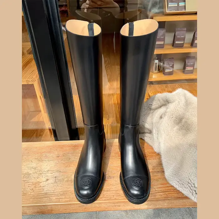 Bottes De luxe pour femmes en cuir véritable