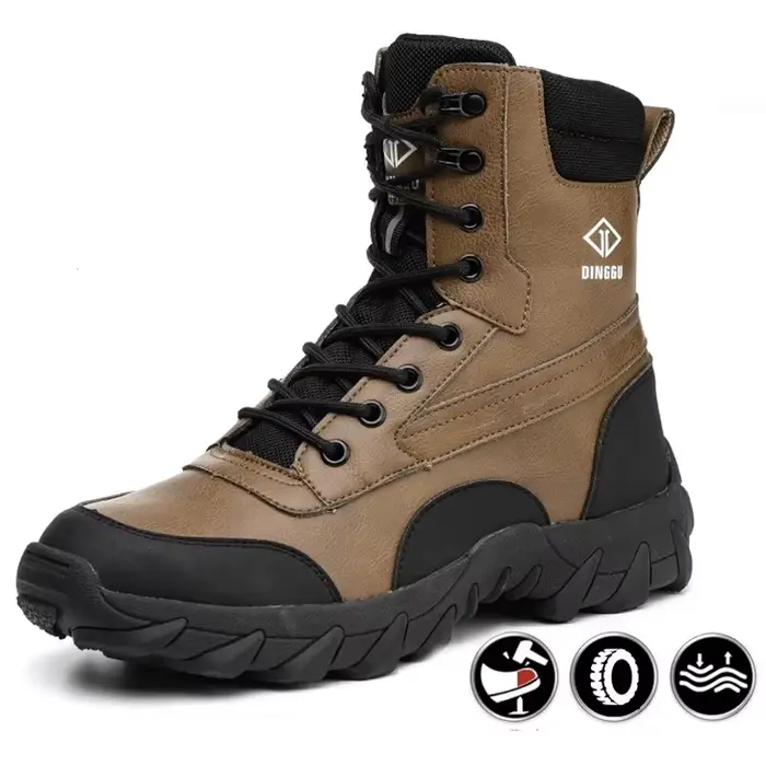 Bottes hautes pour hommes, bottes de travail imperméables, chaussures à bout en acier, bottes de séc