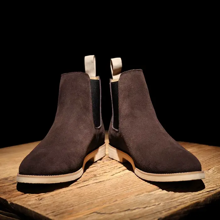 Mode jaune Chelsea bottes hommes pointu confortable robe
