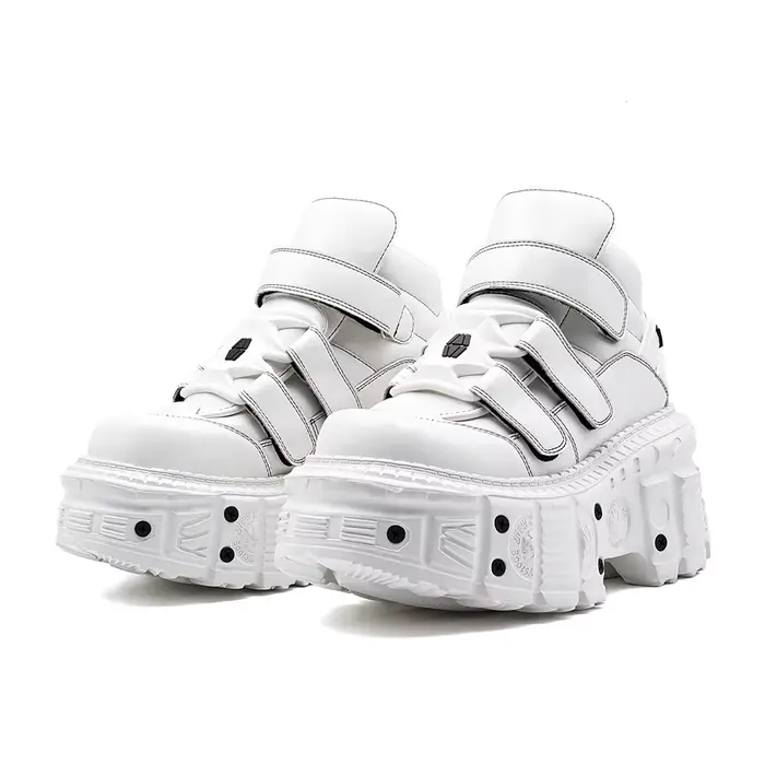 Gothique cheville Rock bottes 2026 nouveau Style Punk femmes chaussures à lacets blanc plate-forme