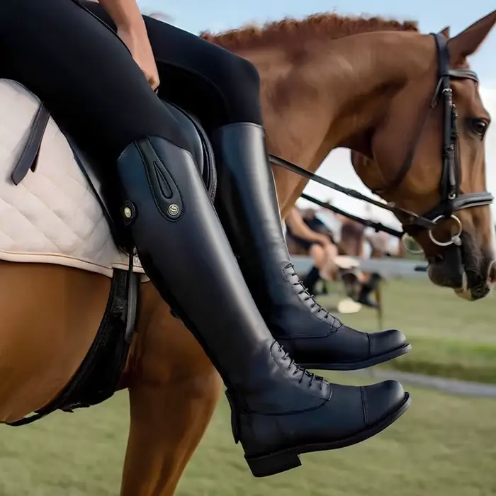 Bottes d'équitation antidérapantes en cuir