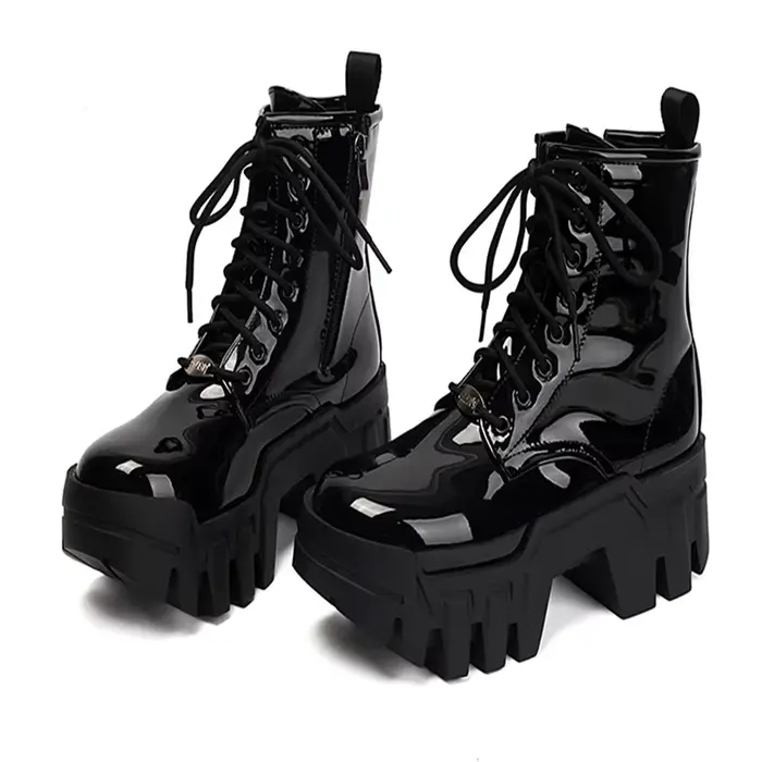 Bottines sexy et élégantes pour femme printemps automne mi-mollet talon carré à lacets croisés unité centrale caoutchouc polyvalentes pour travailler et sorties