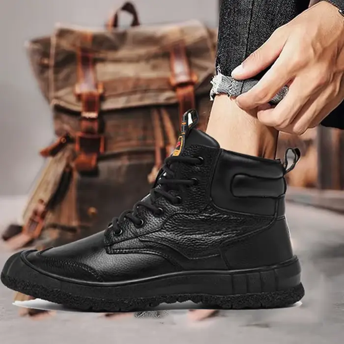 Bottes d'équitation de moto noires pour hommes