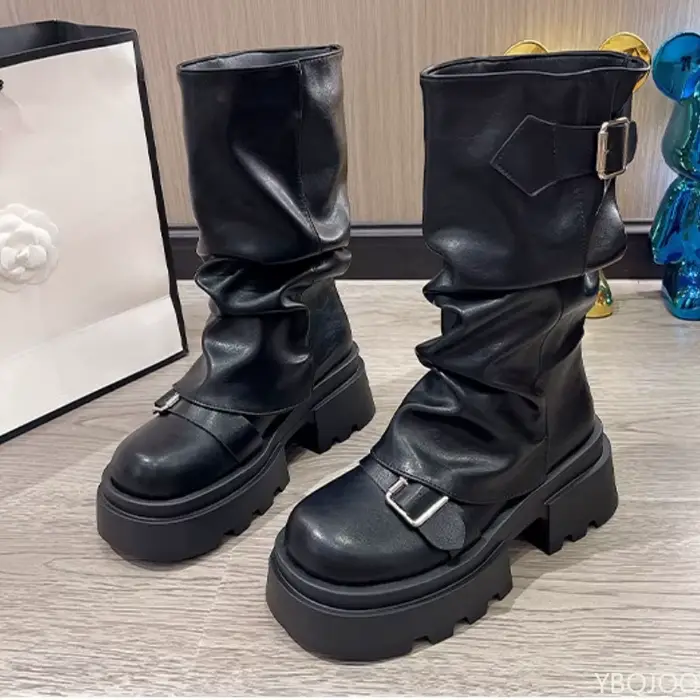 Bottes pour femmes à semelle épaisse