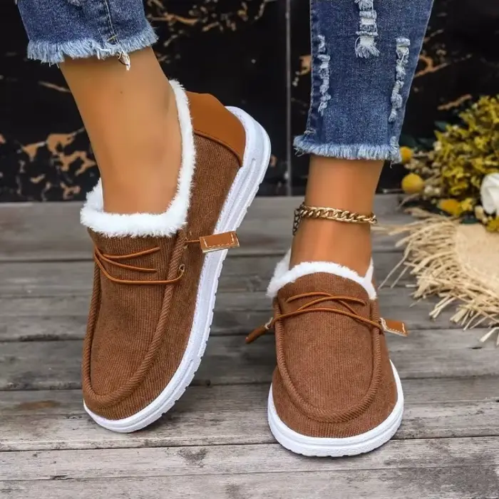 Bottes plates décontractées en coton pour femmes