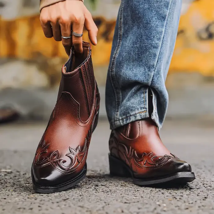 Bottines compensées faites à la main pour hommes
