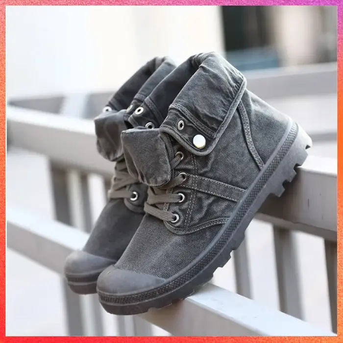 Bottes en toile vert armée pour hommes