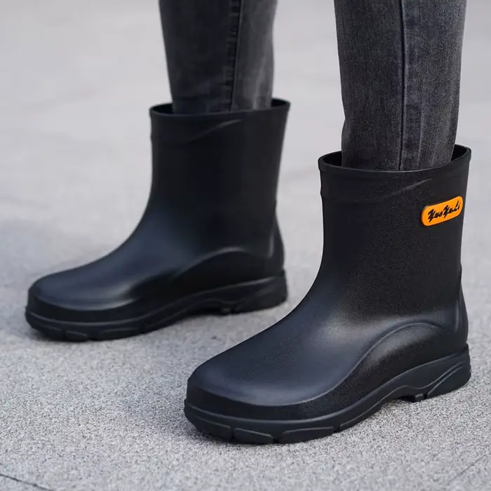 Bottes de pluie mi-mollet pour hommes de style allemand, nouvelles chaussures de travail en caoutcho